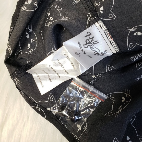 NWT Hell Bunny Matou Cat Collar Print Blouse - Picture 7 of 7
